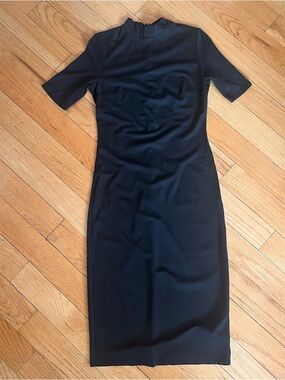 Black Mockneck Midi Dress